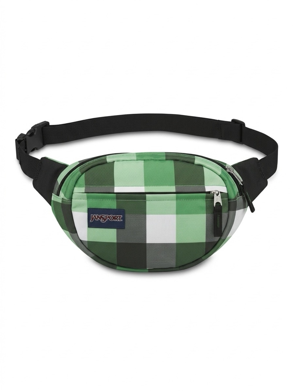 JanSport Fifth Avenue Green Plaid Fanny Pack Belt Bag w/ Black Strap